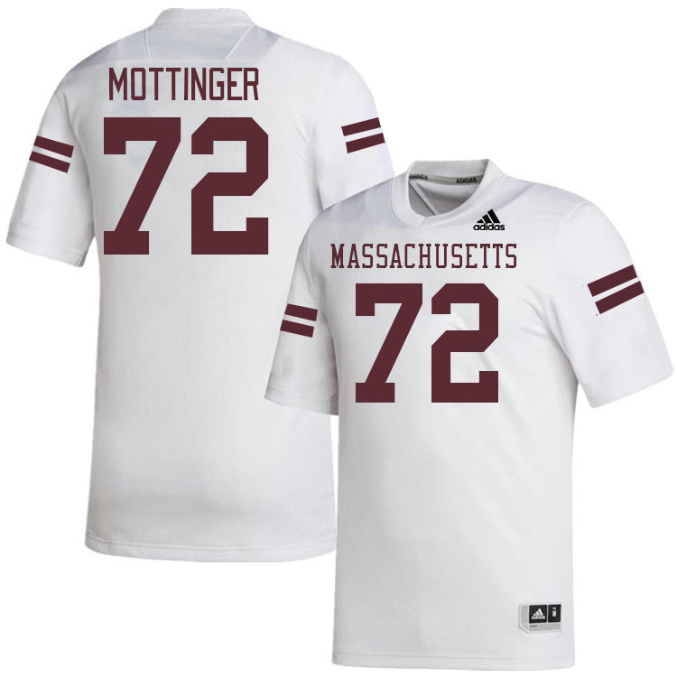 Massachusetts Minutemen #72 Ethan Mottinger College Football Jerseys Stitched-White